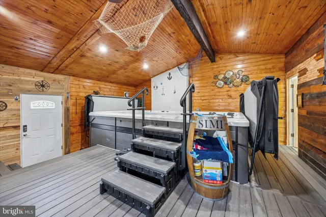 a view of furniture in wooden floor