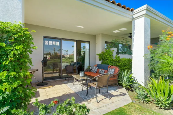 a outdoor space with furniture