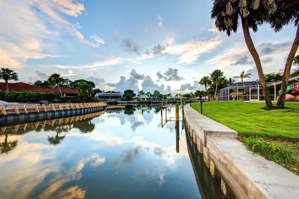 a view of a lake with houses