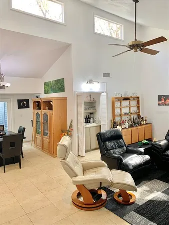 a living room with furniture