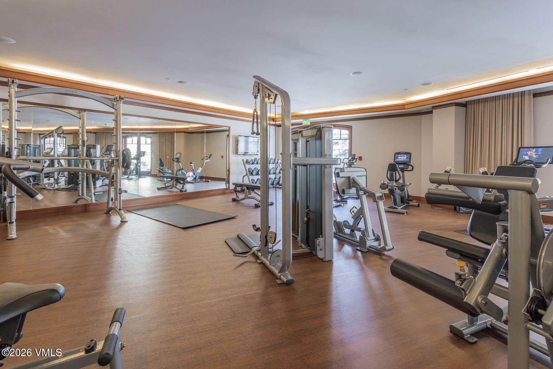 1 Vail Road, Unit 9204 Vail, CO 81657 - Photo 22 of 27 a view of a room with gym equipment