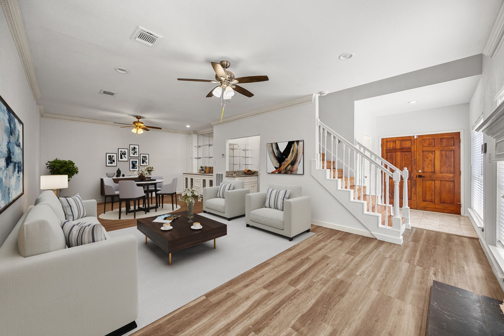 8043 Oceanside Drive Houston, TX 77095 - Photo 5 of 41 a living room with furniture and wooden floor