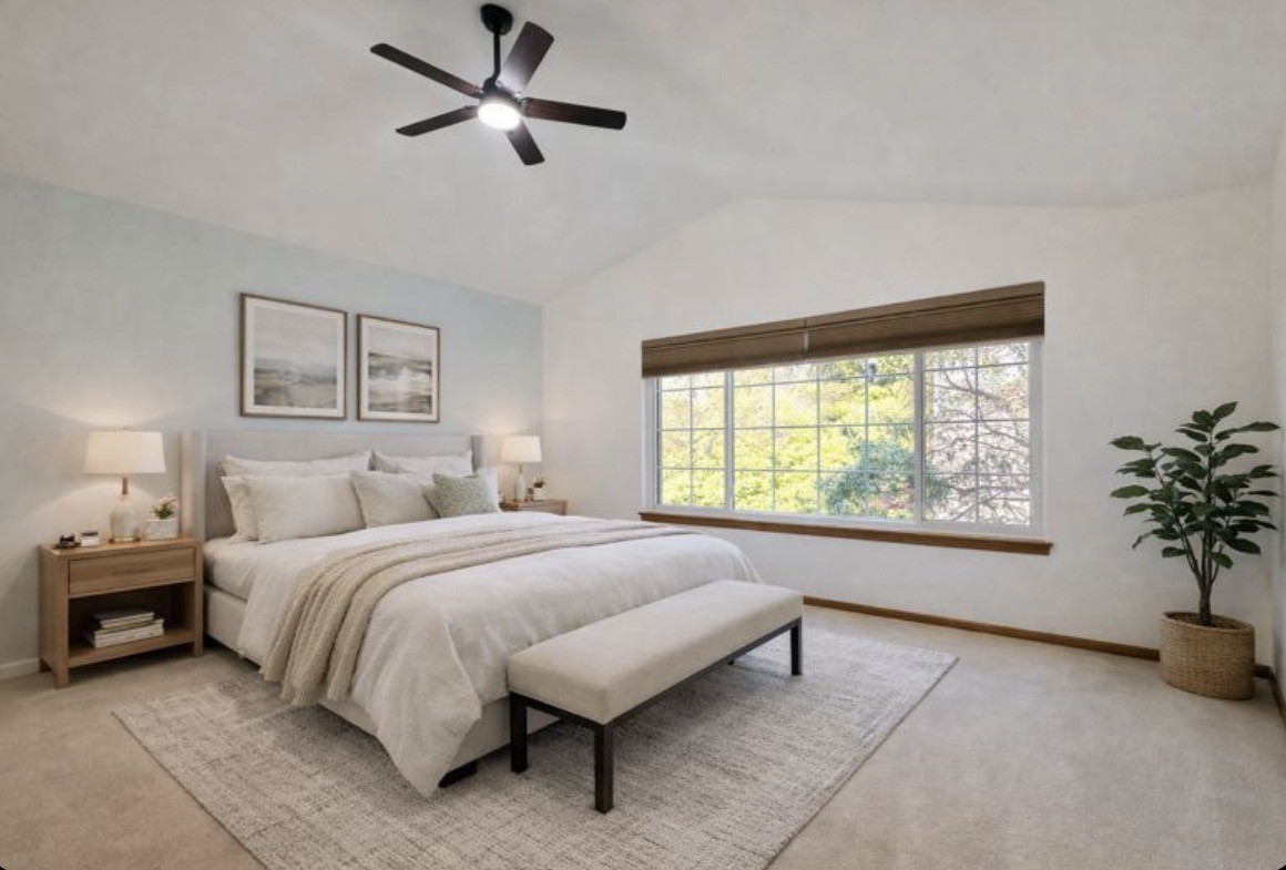 4 Haverton Court Streamwood, IL 60107 - Photo 22 of 30 a spacious bedroom with a large bed and a large window