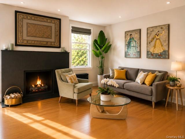 64 Sagamore Road, Unit 6L Bronxville, NY 10708 - Photo 2 of 11 Living room with Granite Hearth - wood burning