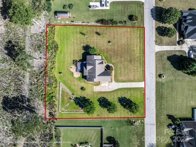 an aerial view of a house