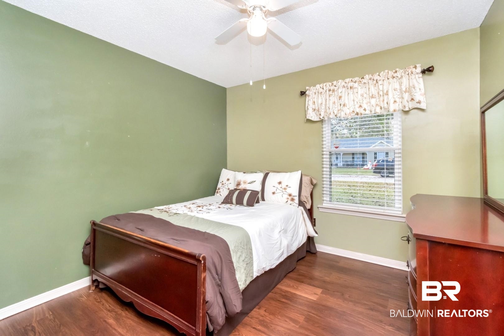 9360 Burnt Tree Drive Mobile, AL 36695 - Photo 15 of 28 Bedroom with ceiling fan and dark wood-type flooring