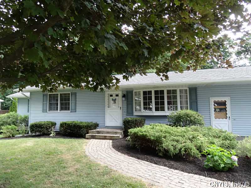 106 Gurtha Road Manlius, NY 13082 - Photo 1 of 1 Exterior Front. Vinyl siding, brick walkway, livin