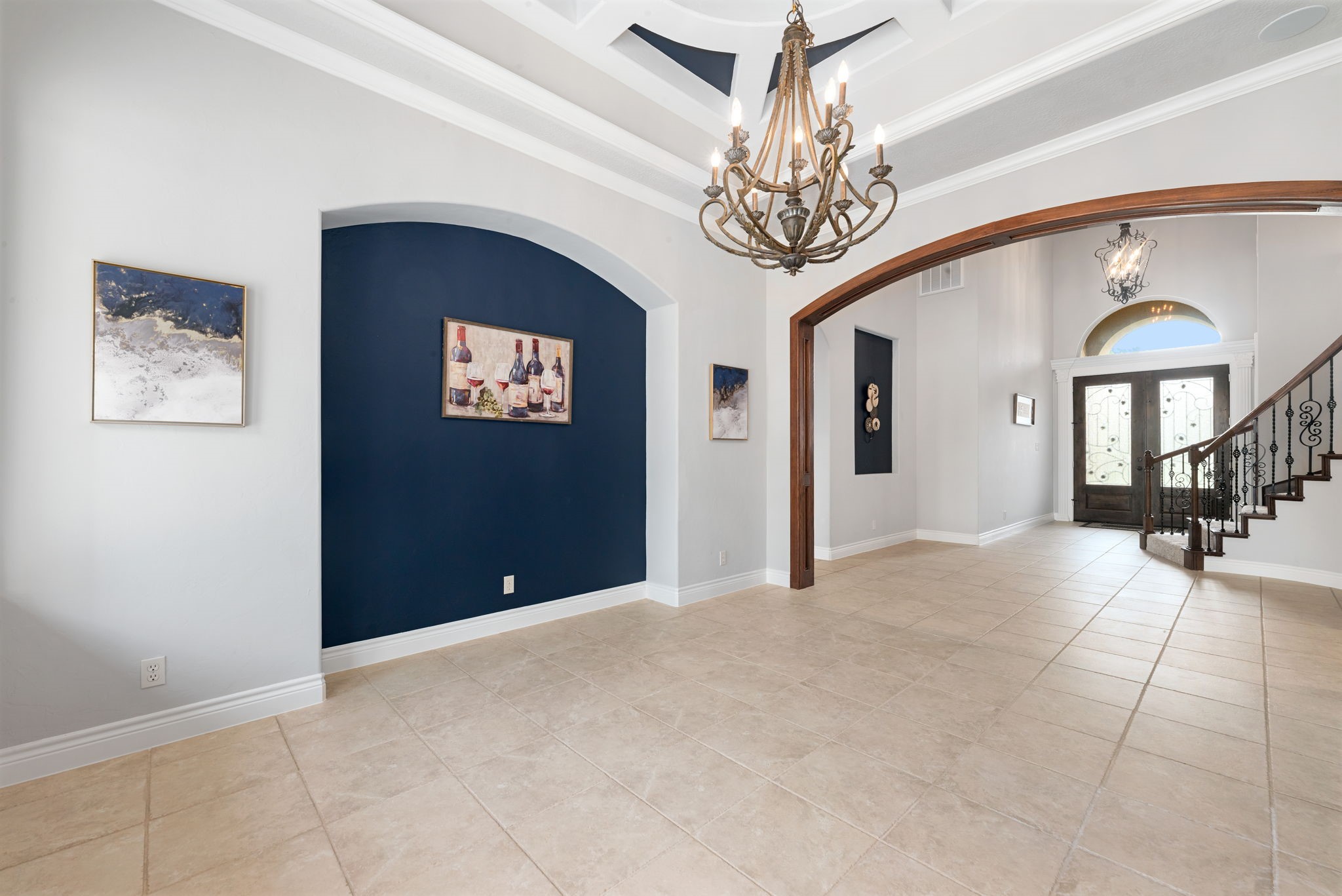 6006 Valhalla Drive Spring, TX 77379 - Photo 11 of 44 Elegant dining room with custom ceiling details and architectural charm.