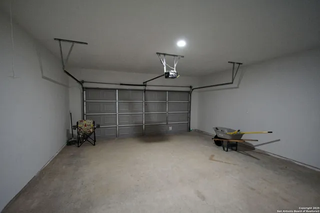 a view of a park with large trees