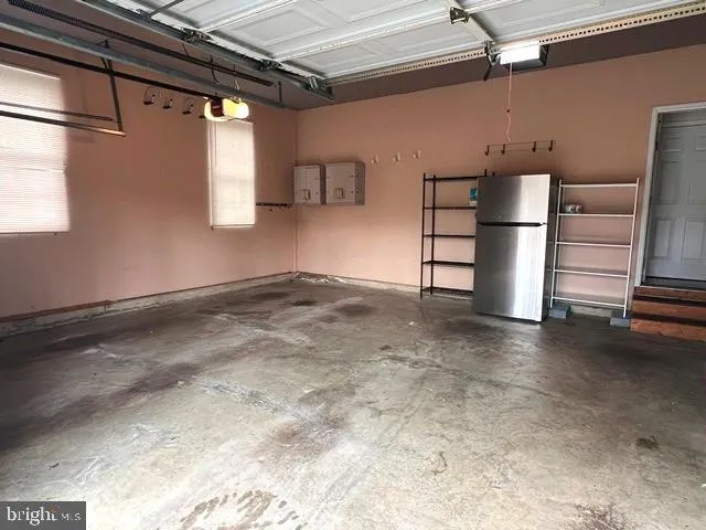 a view of a room with racks on the wall