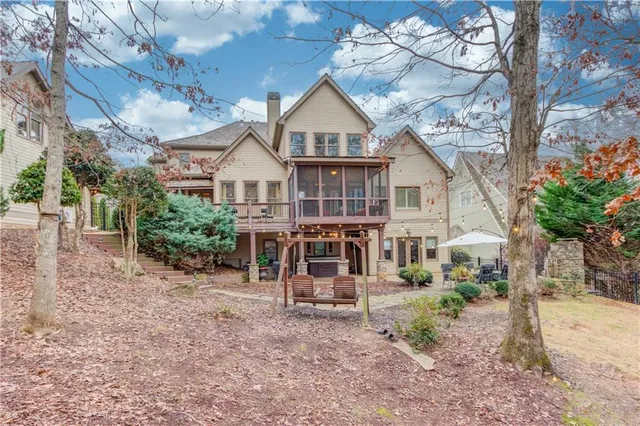 an aerial view of residential house with outdoor space