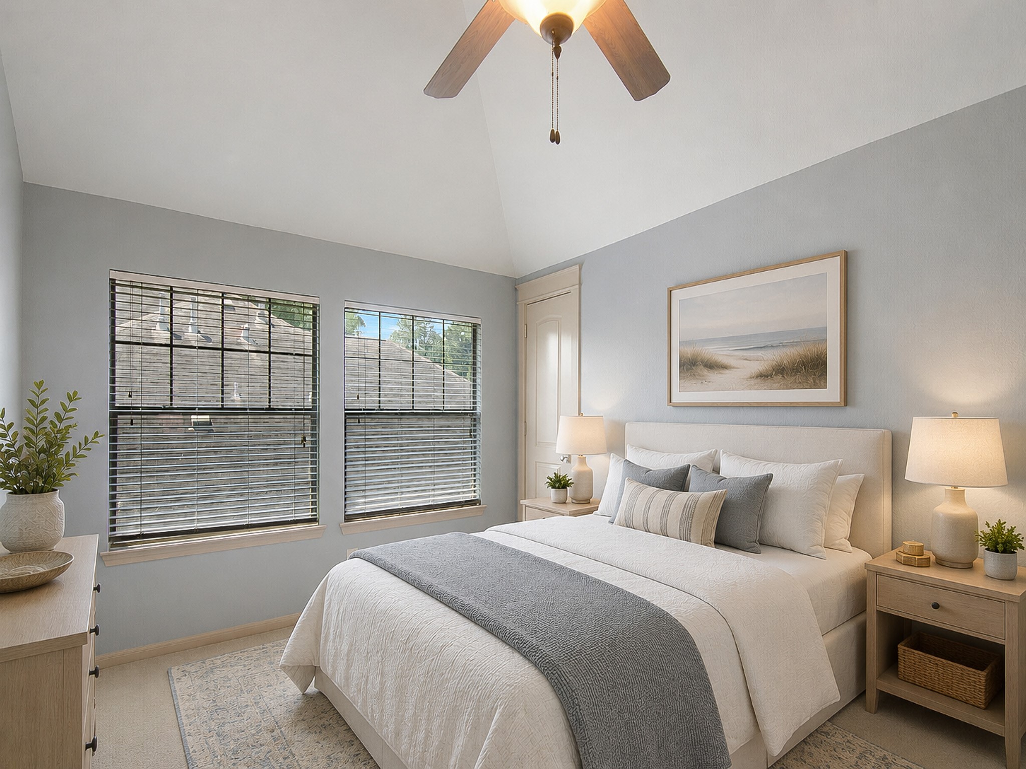 28323 Ryans Ridge Lane Spring, TX 77386 - Photo 30 of 45 virtually staged bedroom features vaulted ceiling and generous closet space.