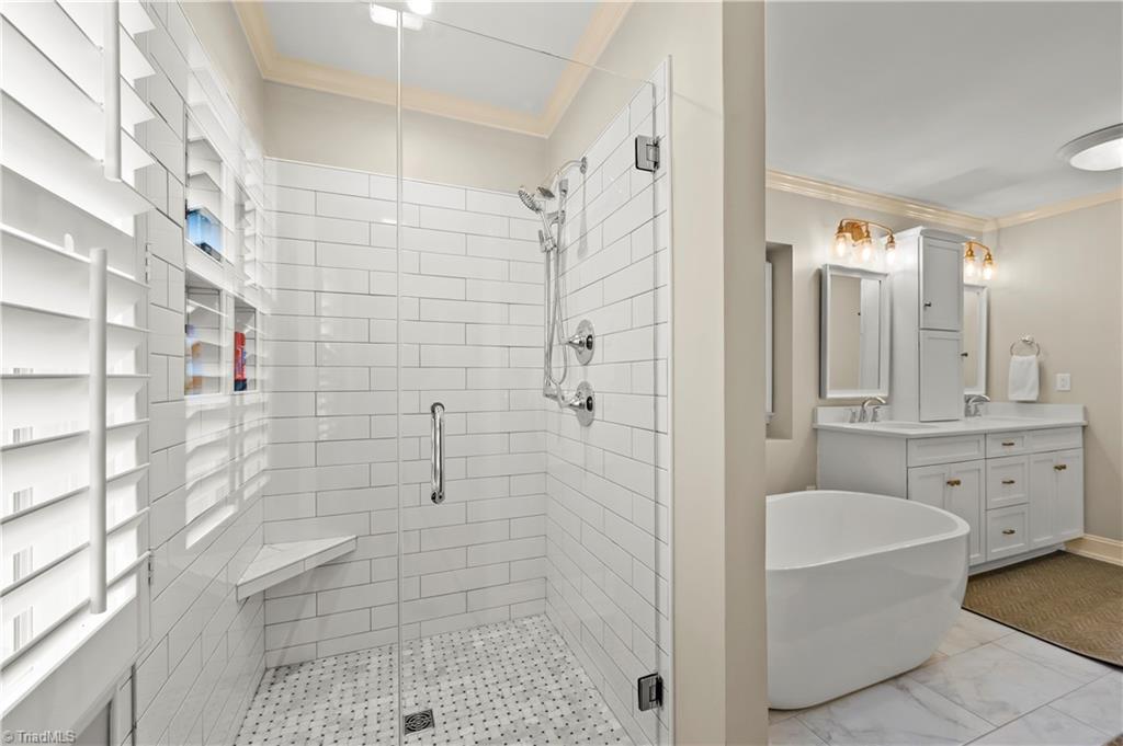1000 Greenhurst Road Winston-Salem, NC 27104 - Photo 12 of 48 Bright tiled shower with dual shower heads