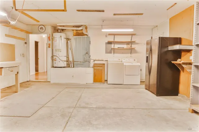 a view of a room with storage area