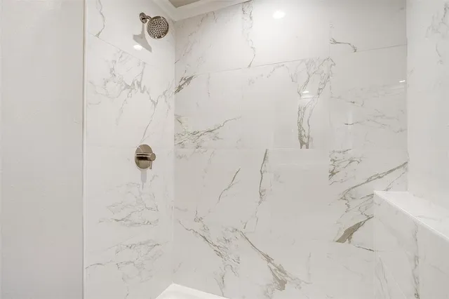 a bathroom with shower