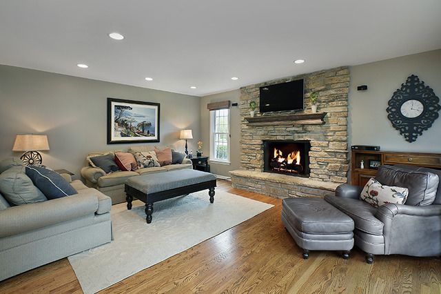 2705 Cherry Lane Northbrook, IL 60062 - Photo 8 of 25 a living room with furniture and a fireplace