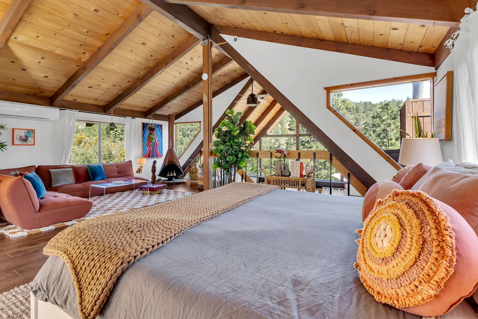 26870 Robin Drive Idyllwild, CA 92549 - Photo 10 of 68 a bed room with furniture and a large window