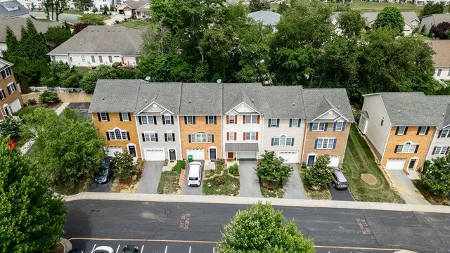 an aerial view of multiple houses
