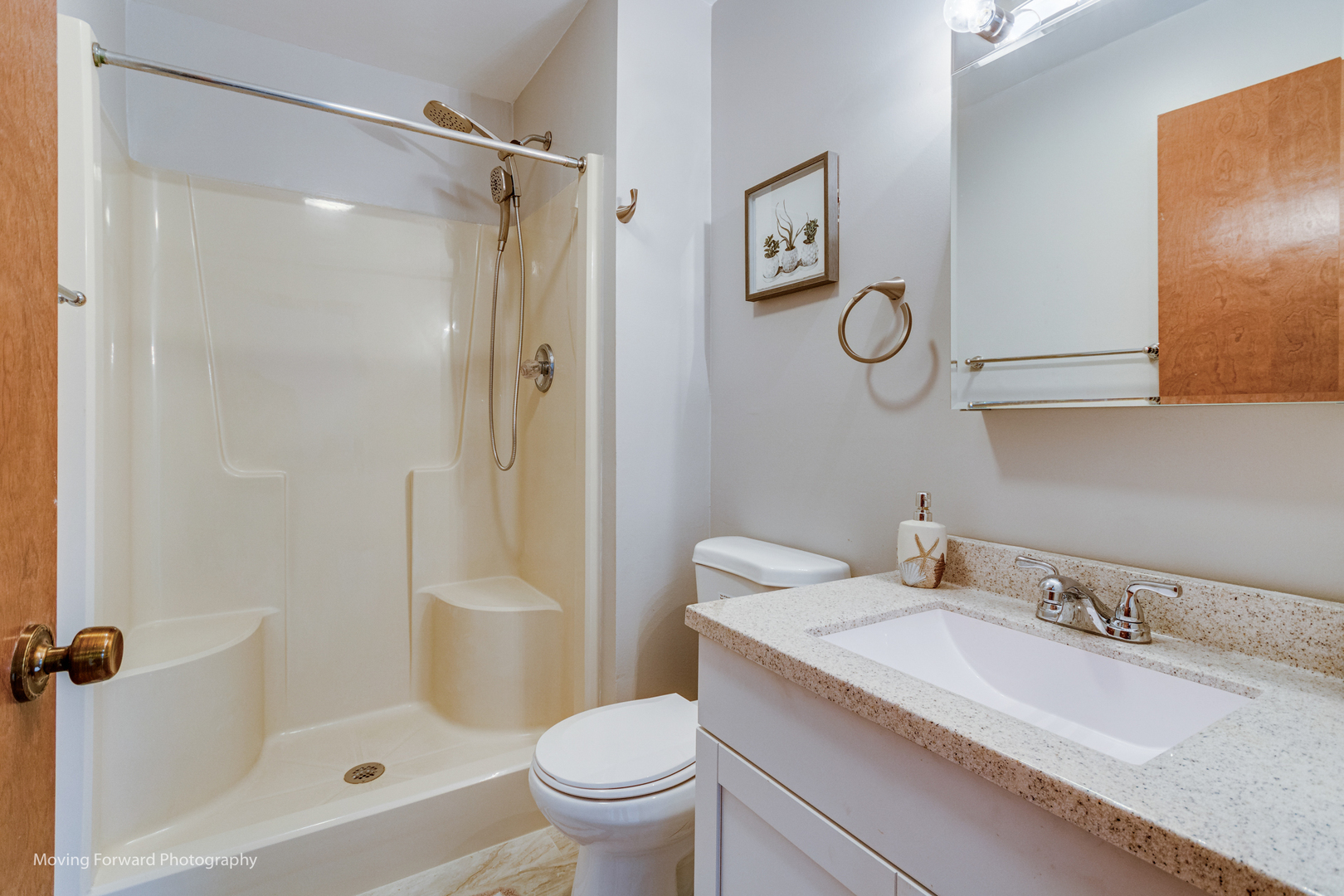 37 Evergreen Road Streamwood, IL 60107 - Photo 16 of 36 a bathroom with a granite countertop sink toilet and shower