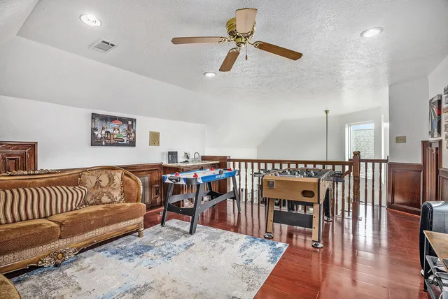 a living room with furniture