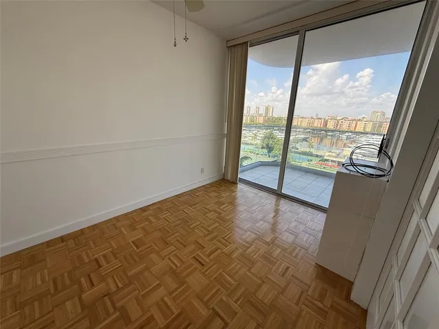 a view of a glass door