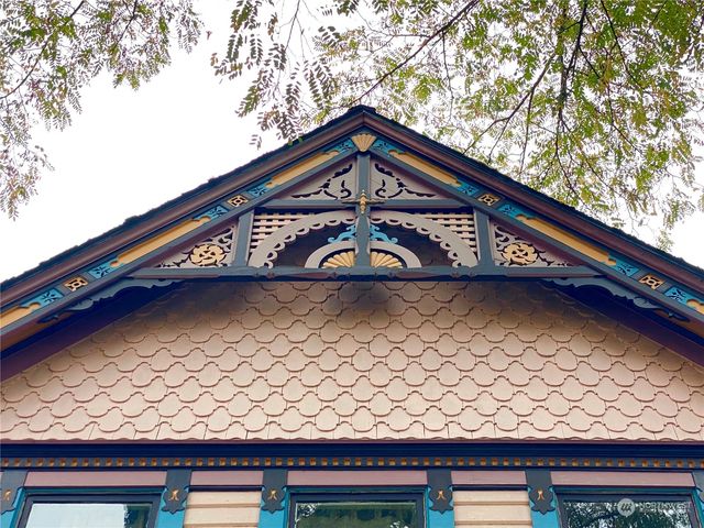 a view of a wooden door