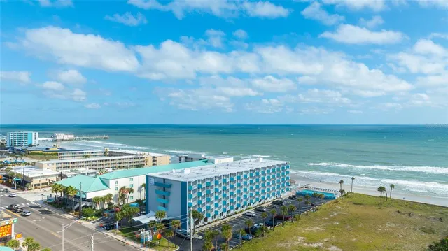 a view of a balcony with an ocean