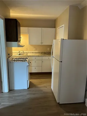 a kitchen with stainless steel appliances granite countertop a refrigerator a sink and a stove