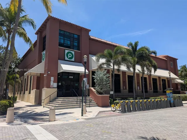 a view of a building with a patio