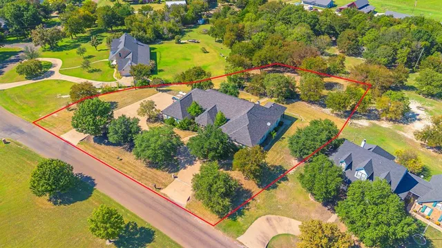 an aerial view of a house