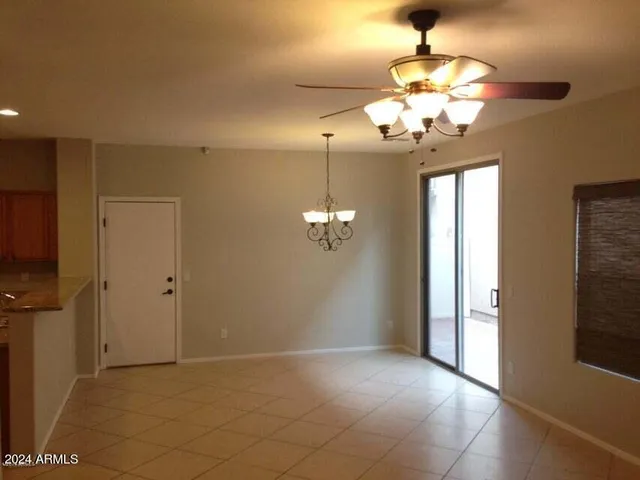 a view of a chandelier in a room
