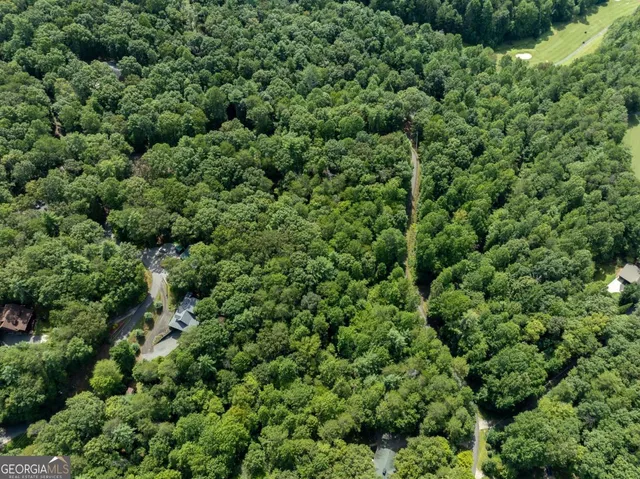 a view of a golf course with a trees