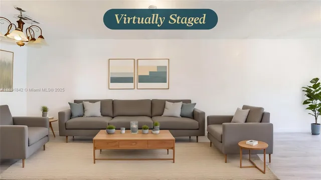 a living room with furniture and a couch