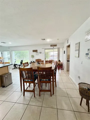 a view of a dining area with furniture