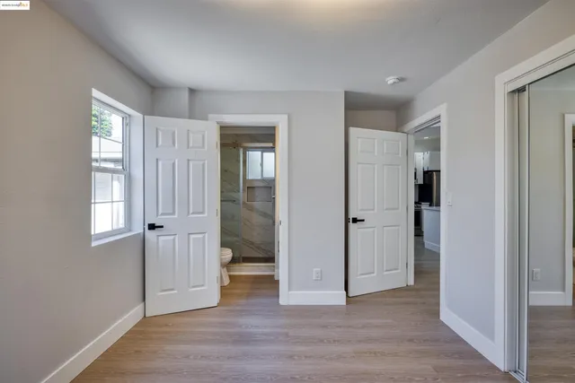 wooden floor and windows in a room
