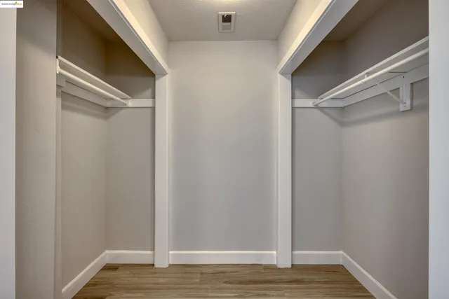 a view of small space with wooden floor