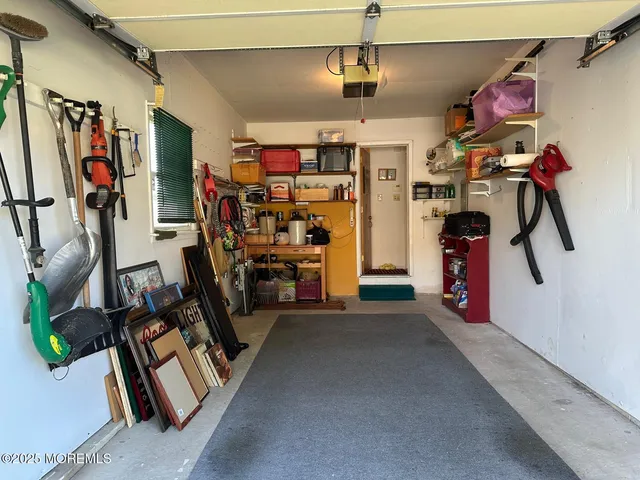 a view of a garage