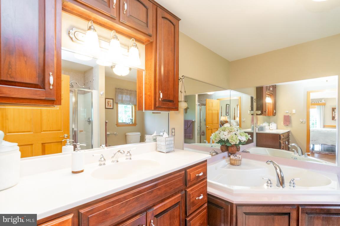 613 Hanover Pike Hampstead, MD 21074 - Photo 25 of 55 a bathroom with a sink and a mirror