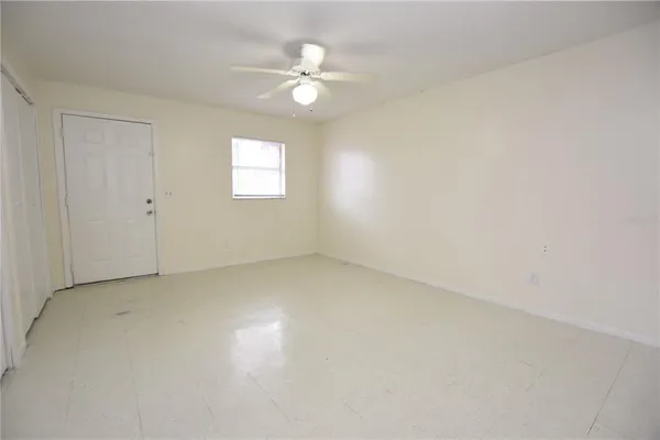 an empty room with a window