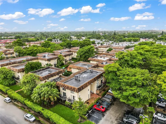 a city view with tall buildings