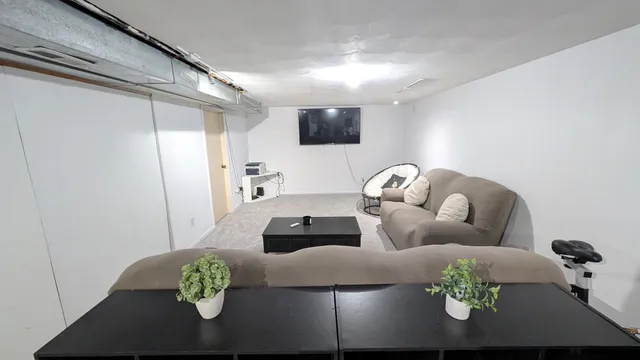 a living room with furniture