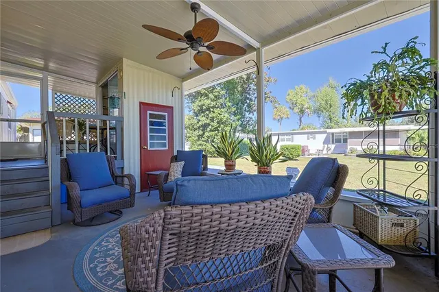 a outdoor living room with furniture
