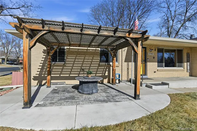 a view of outdoor space with seating area