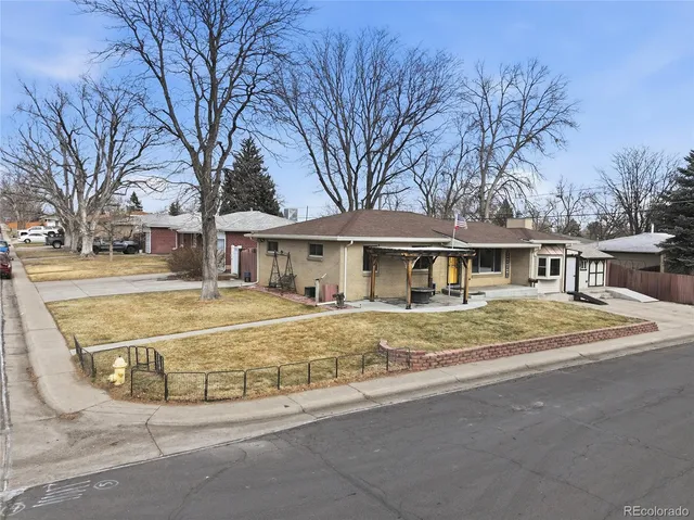 a view of a house with a patio