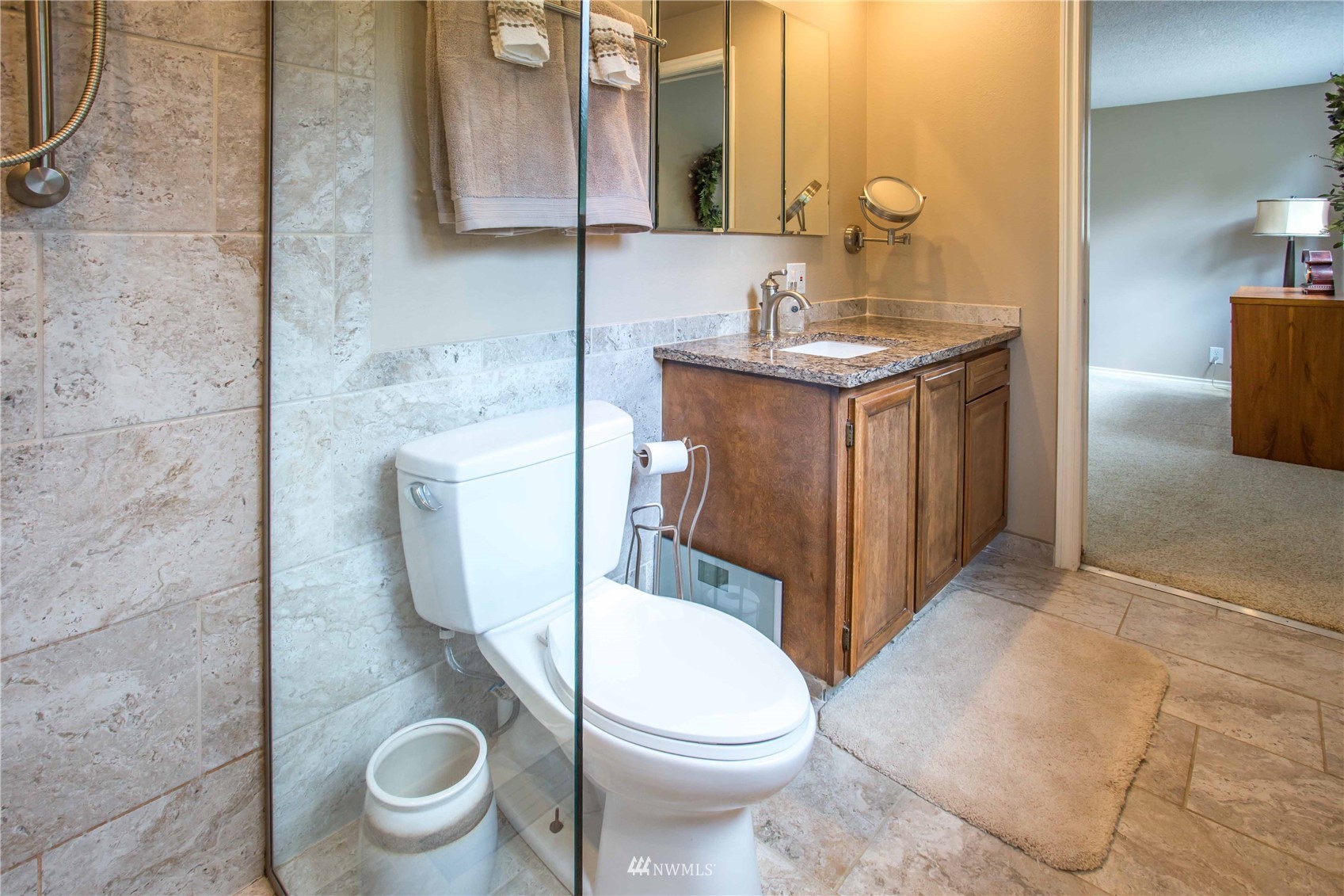3951 Britton Road Bellingham, WA 98226 - Photo 31 of 39 a bathroom with a toilet a sink and mirror