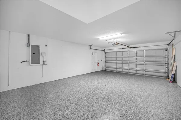 a view of a bench in a backyard