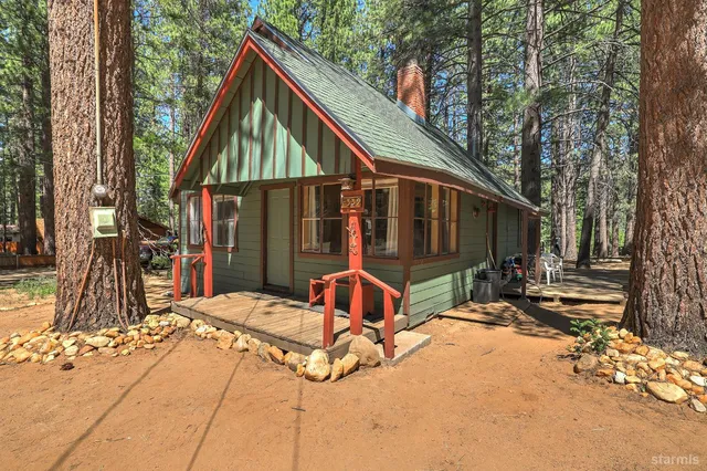 a view of backyard of a house