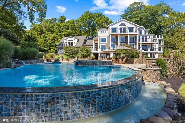 a view of a house with swimming pool