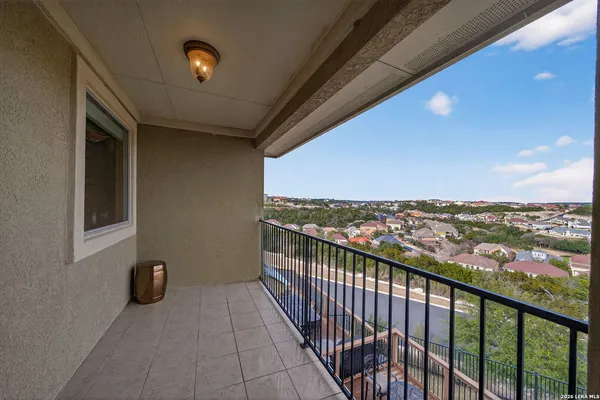 a view of city from a balcony