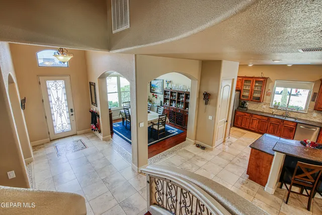 a view of a tables and chairs in patio